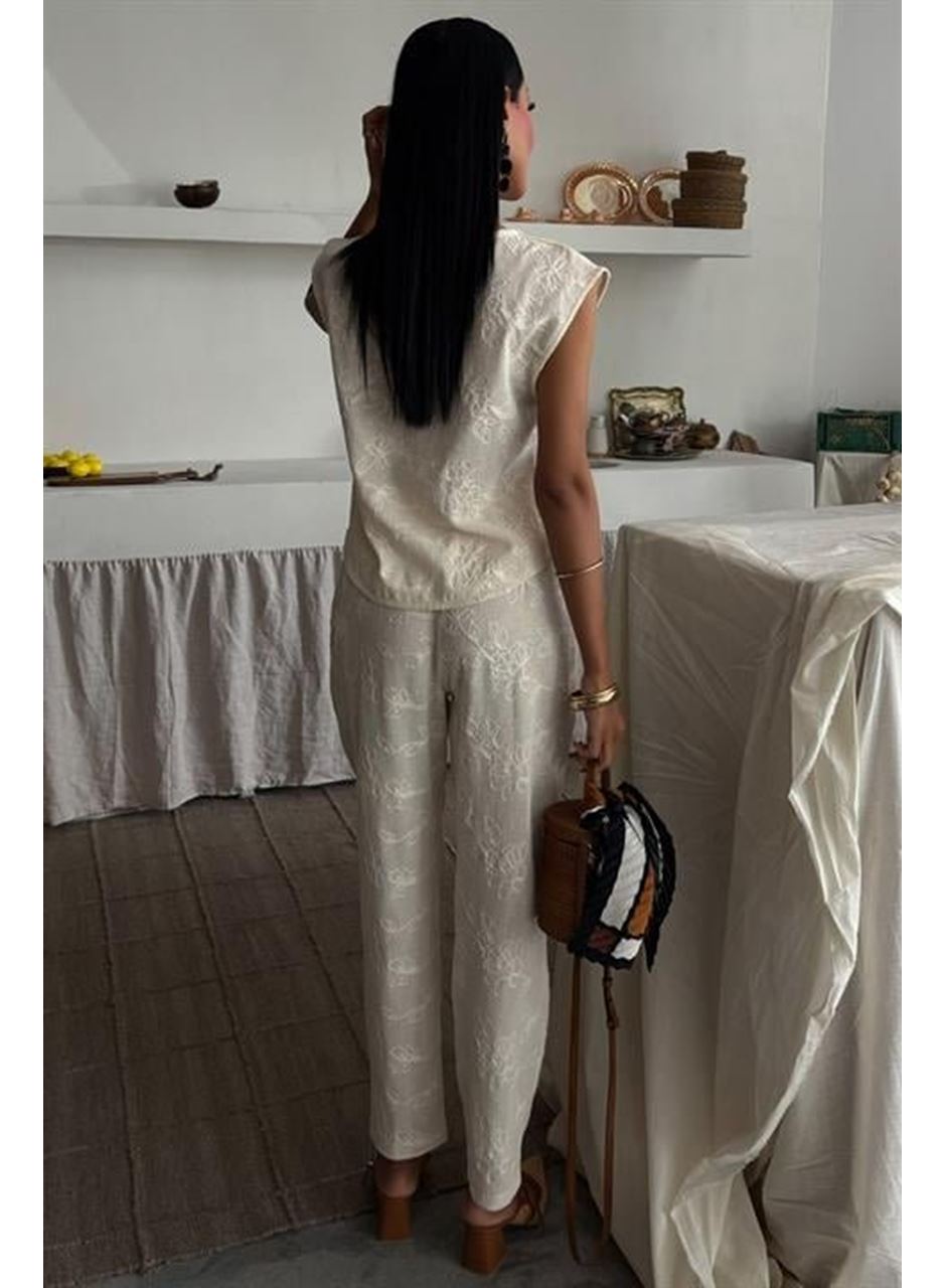 Shalina Süzüne Nakışlı Crop Takım 9796-08