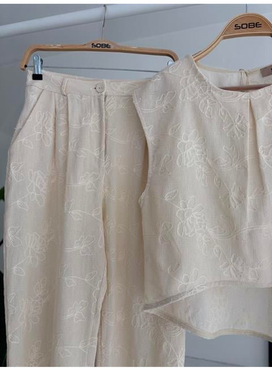 Shalina Süzüne Nakışlı Crop Takım 9796-08