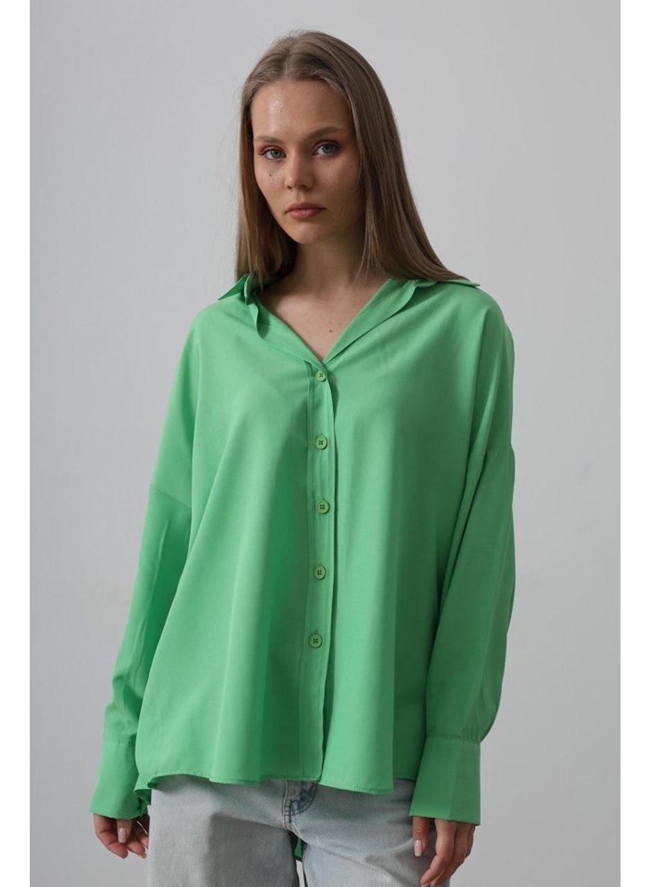 Geniş Manşet Detaylı Gömlek - A.Yeşil
