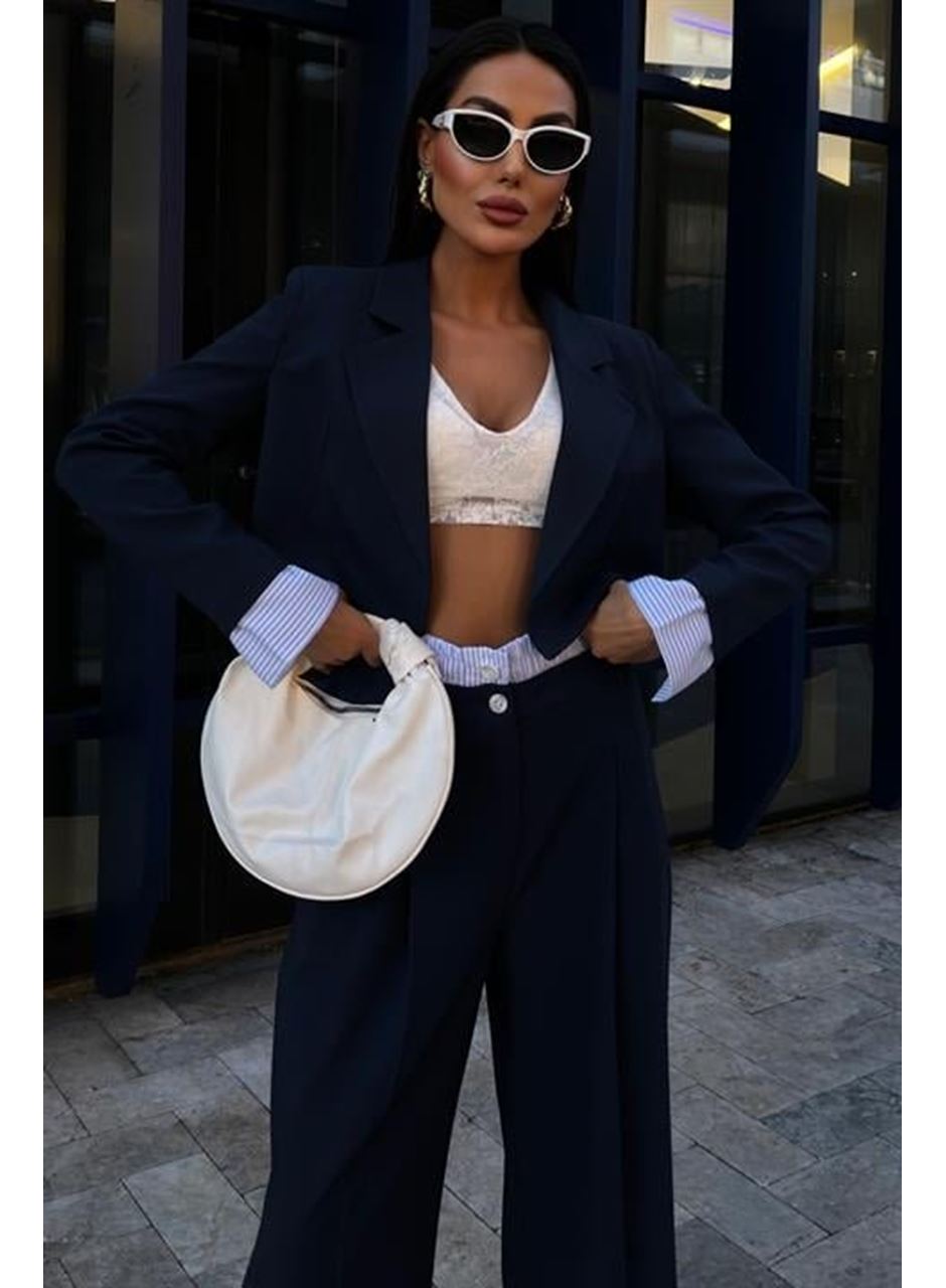 Garni Detaylı Crop Ceketli Takım 10075