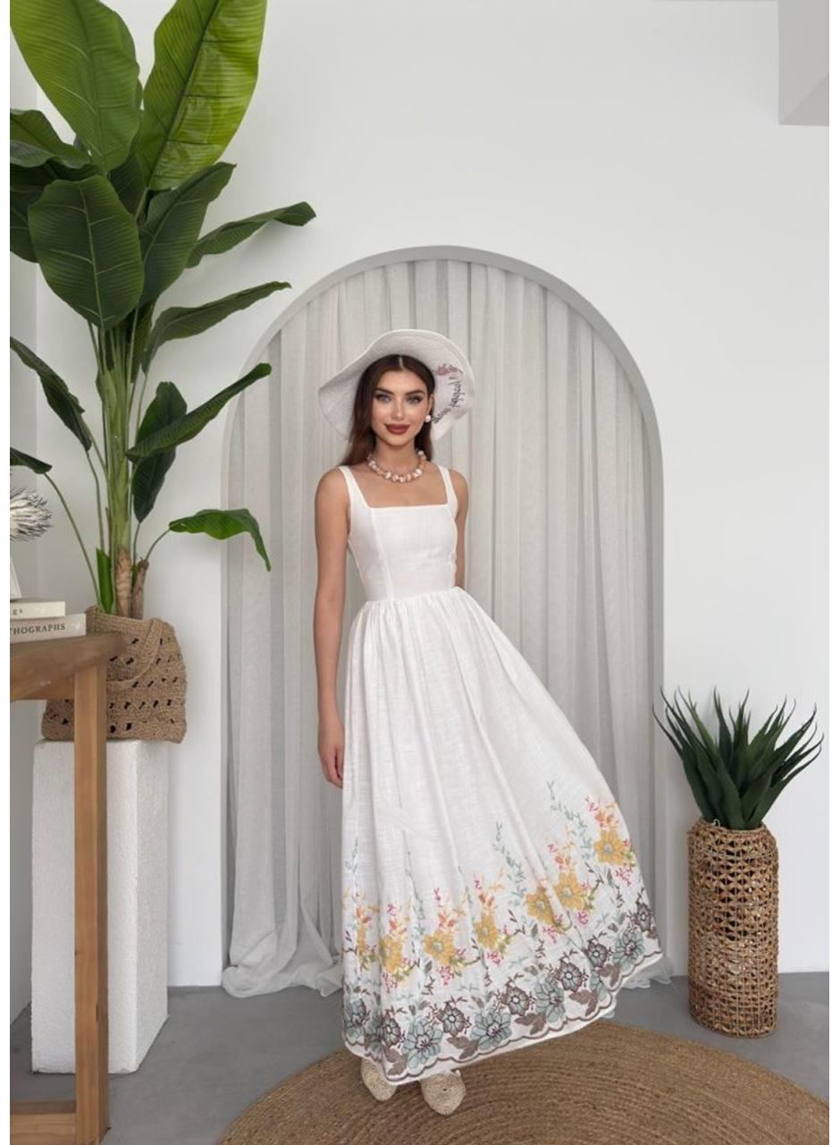 Mazi Çiçek Desenli Elbise