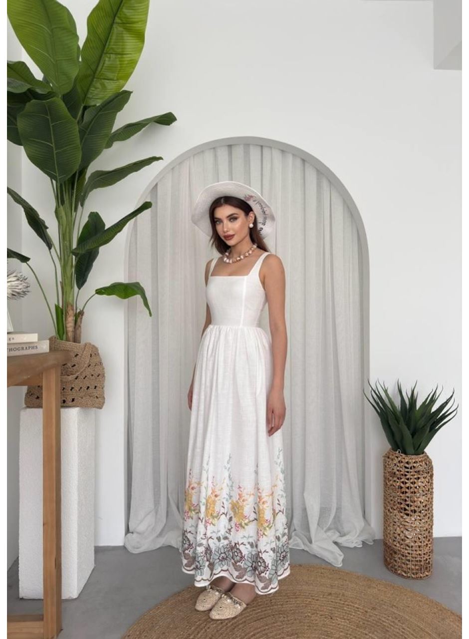 Mazi Çiçek Desenli Elbise