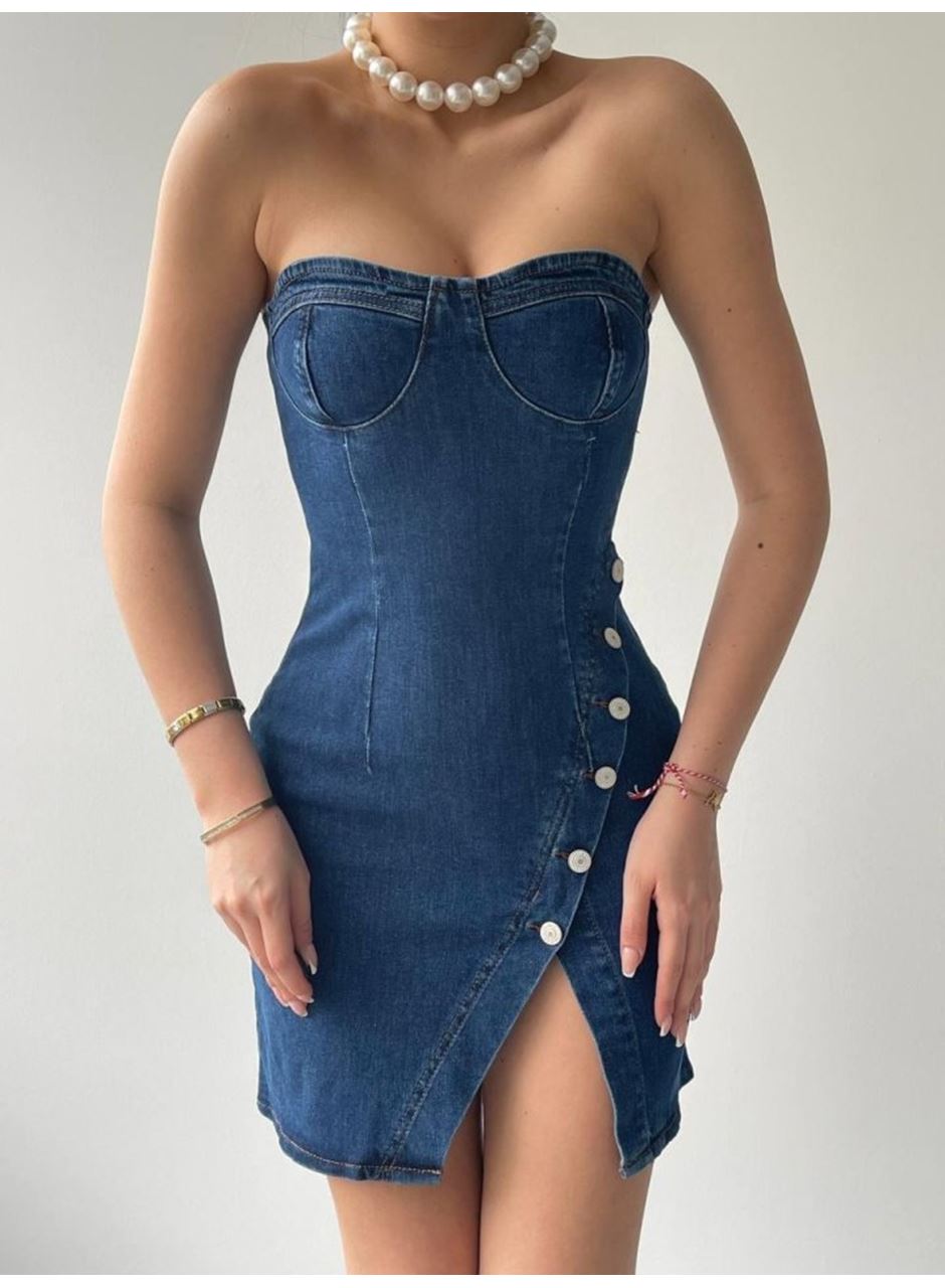 Nerg Düğme Detaylı Elbise