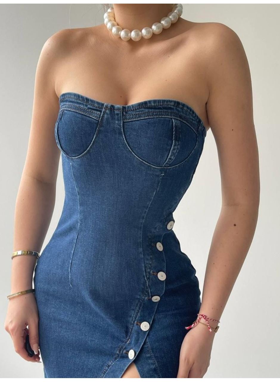 Nerg Düğme Detaylı Elbise