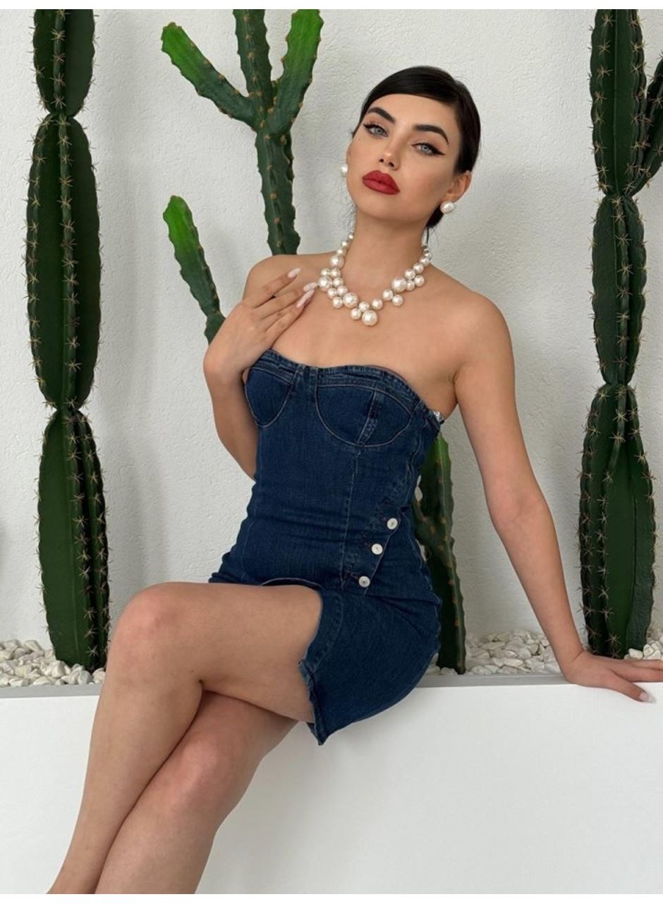 Nerg Düğme Detaylı Elbise