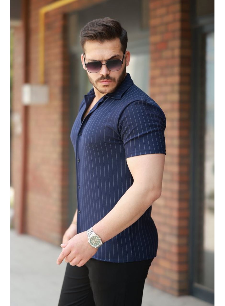 Erkek Kısa Kollu çizgili Gömlek