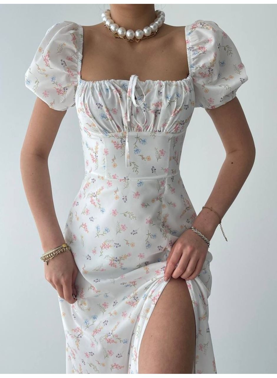 Zeze Balon Kol Elbise