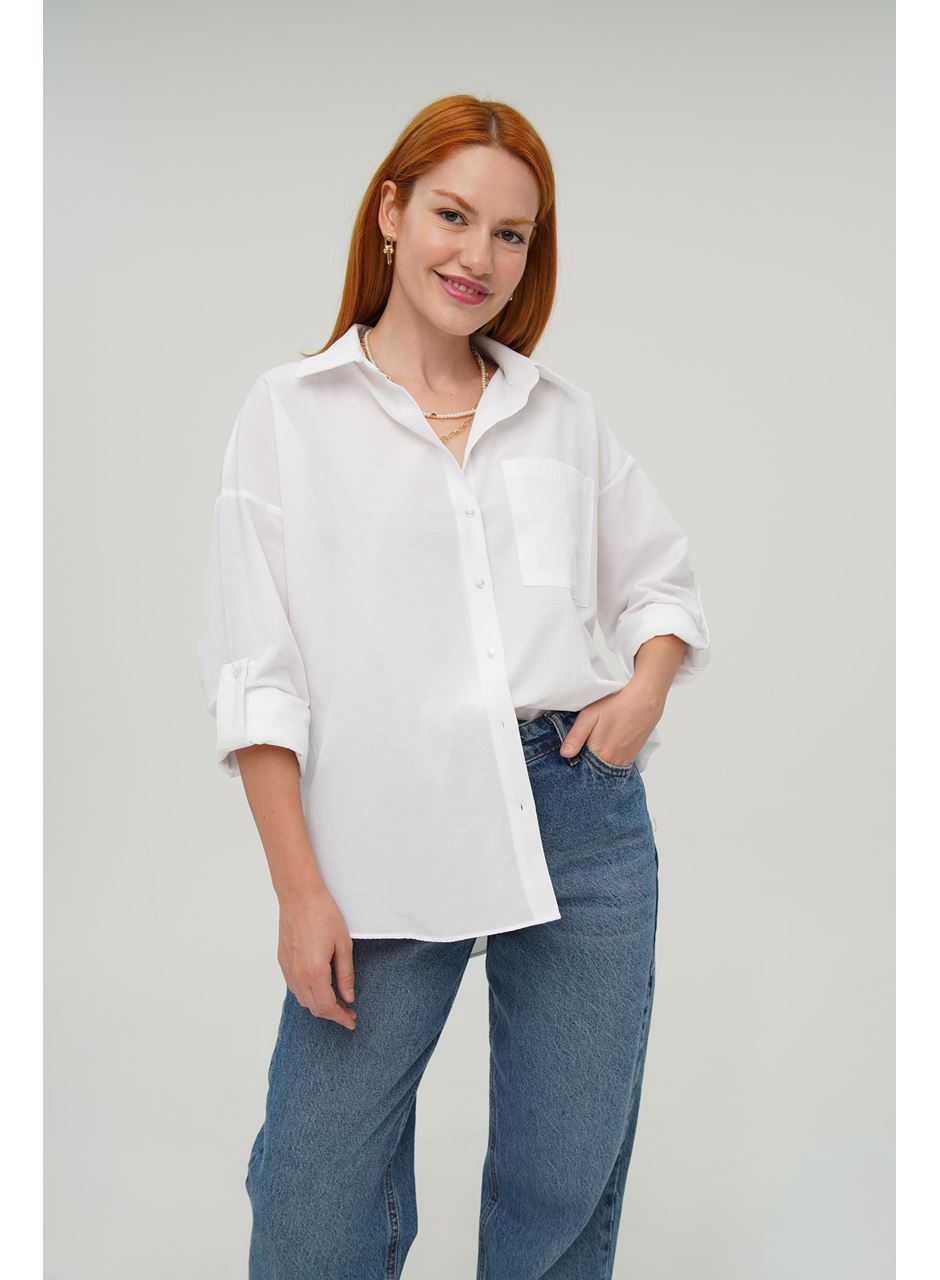 Tek Cepli Ekru Gömlek