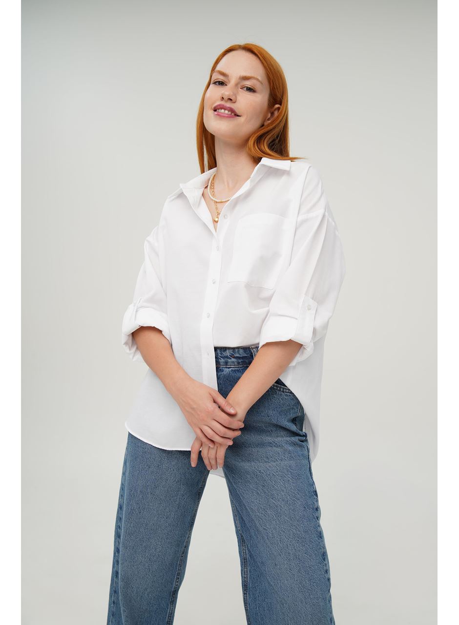 Tek Cepli Ekru Gömlek