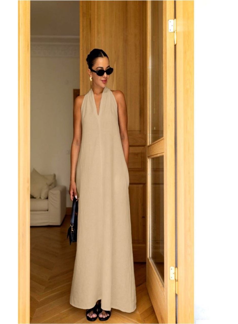 V Yaka Paraşüt Elbise