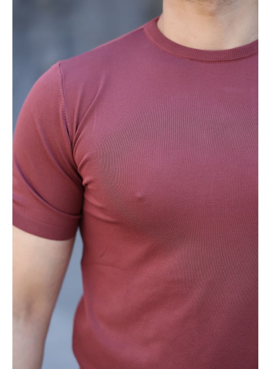 Erkek Viskon Kumaş Bisiklet Yaka Basic Tişört