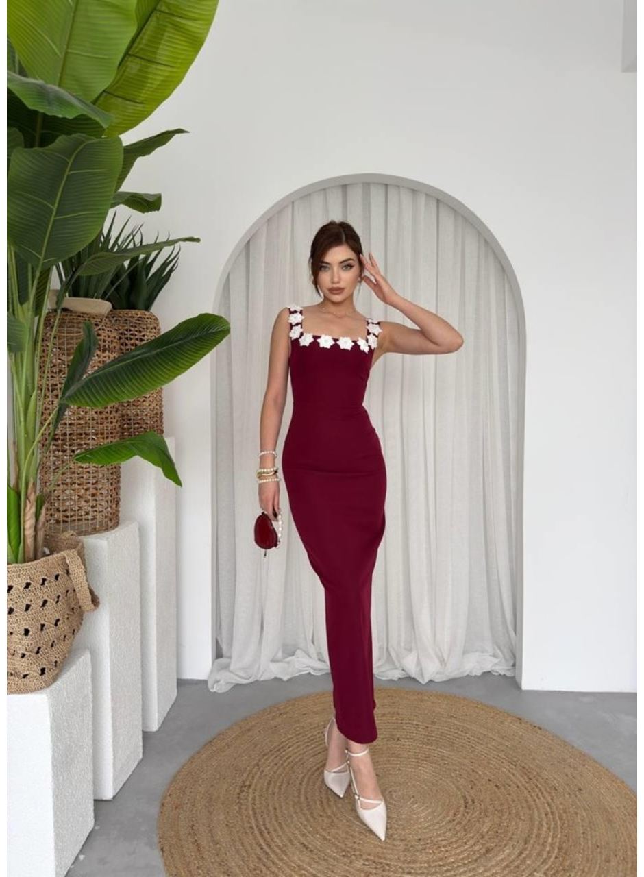 Mıng Çiçek Detaylı Elbise