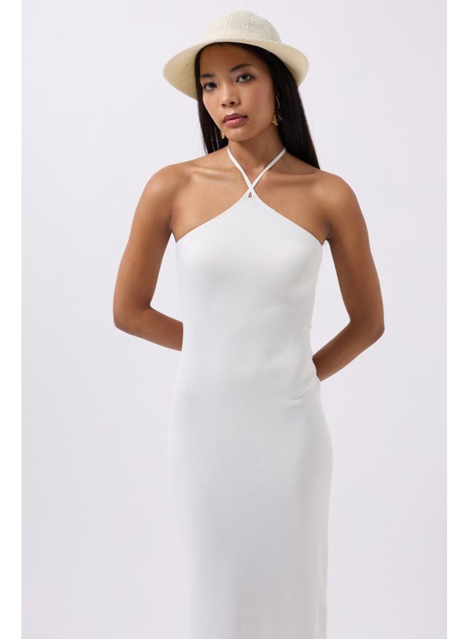 Çapraz Askılı Maxi Elbise