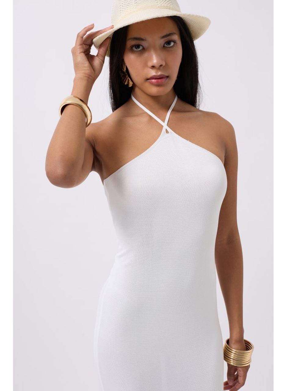 Çapraz Askılı Maxi Elbise