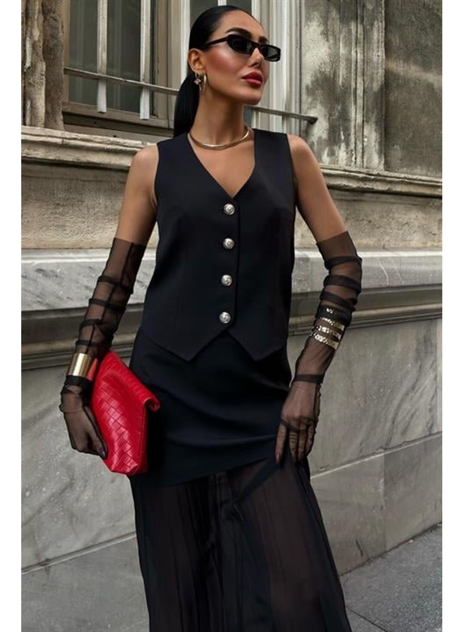 Yelek Ve Pilise Etekli Premium Takım 10096