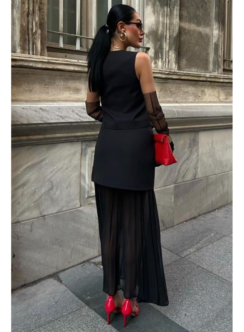 Yelek Ve Pilise Etekli Premium Takım 10096