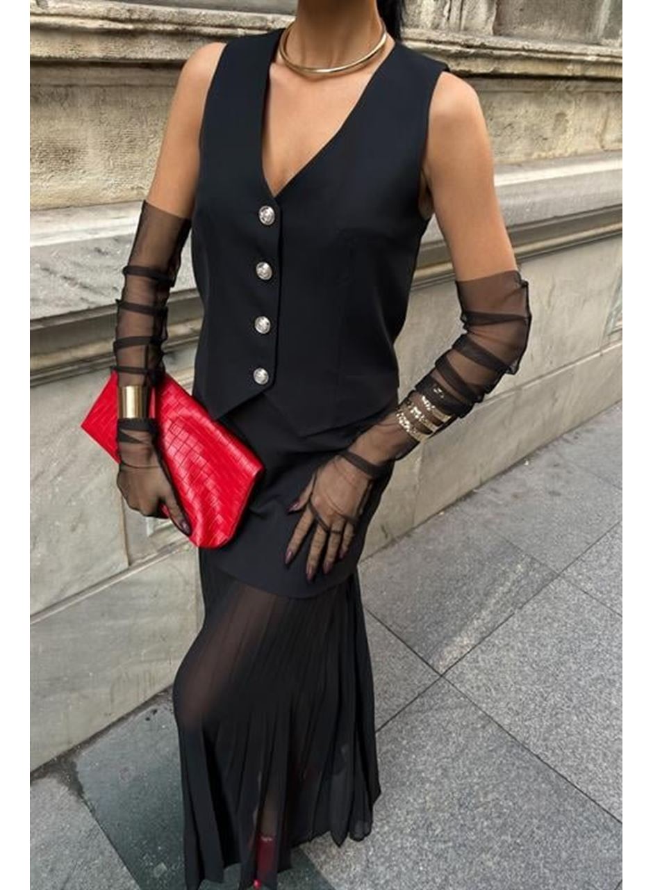 Yelek Ve Pilise Etekli Premium Takım 10096