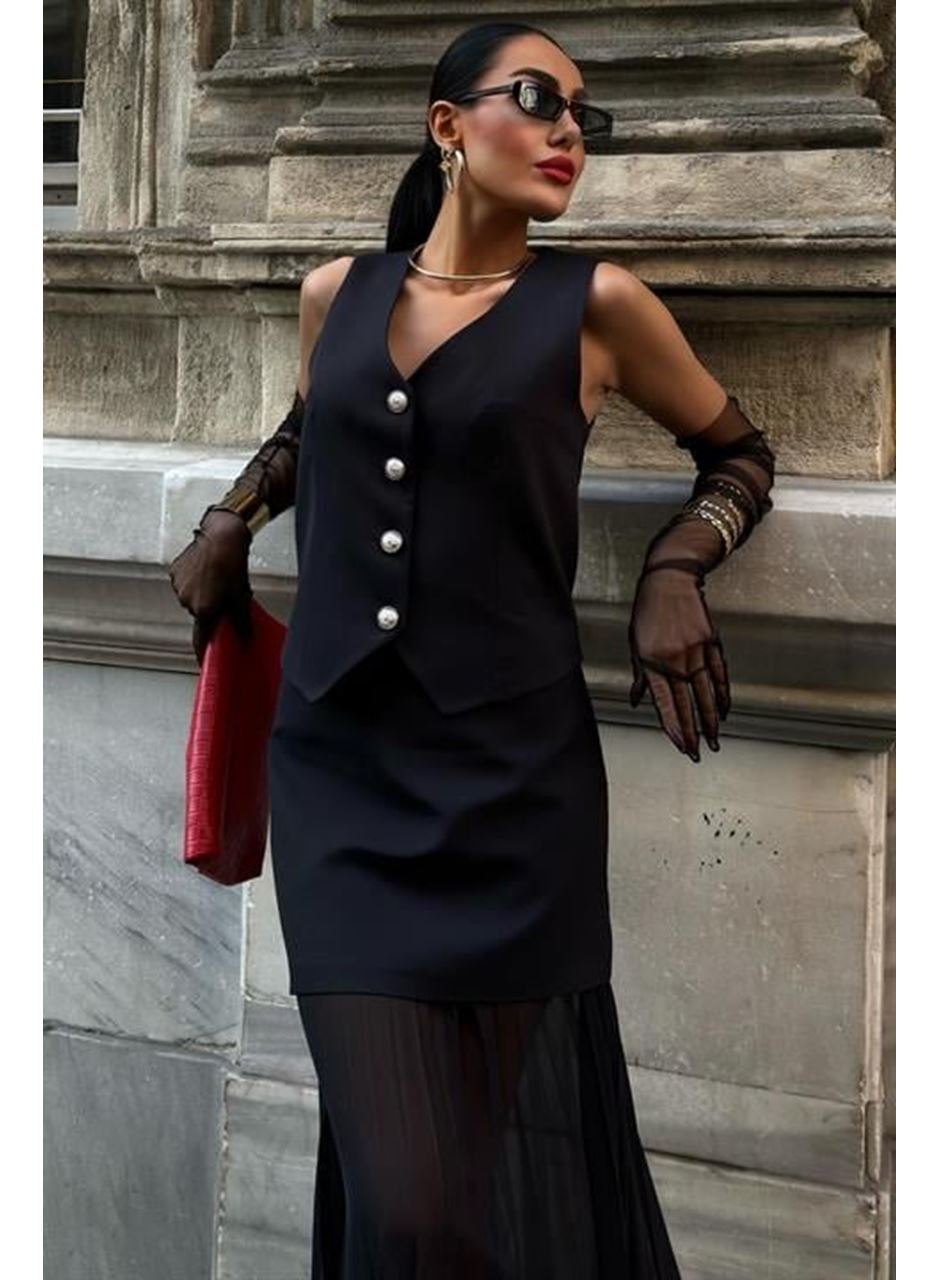 Yelek Ve Pilise Etekli Premium Takım 10096