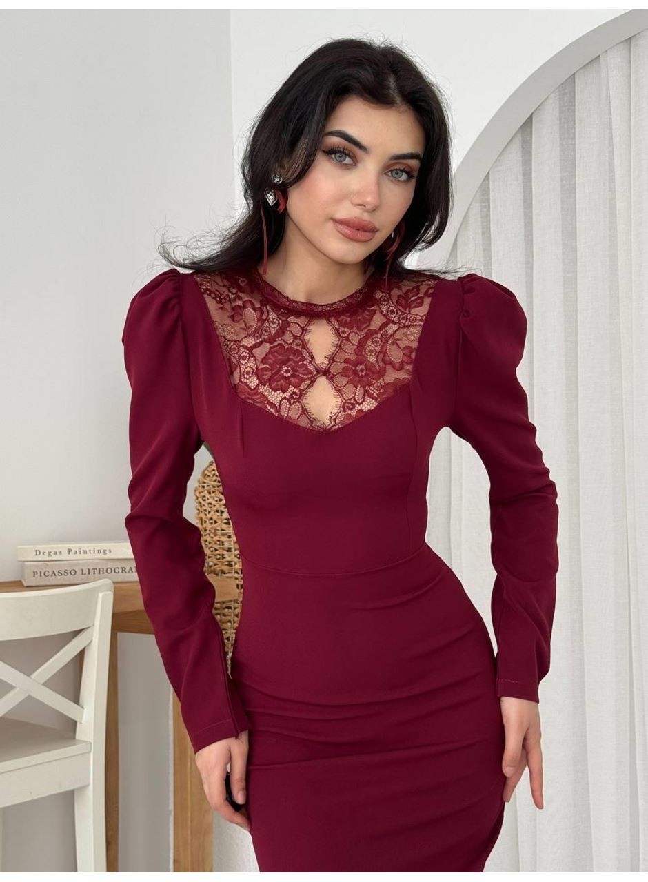 Port Dantel Detay Elbise