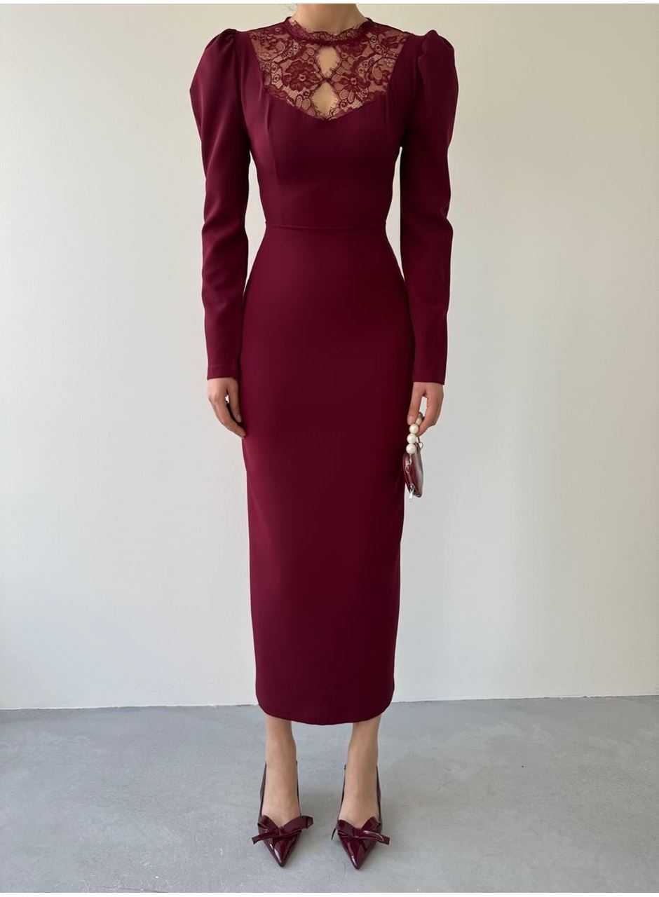 Port Dantel Detay Elbise