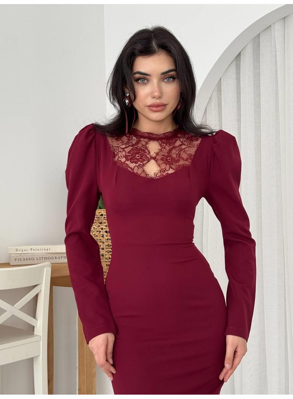 Port Dantel Detay Elbise