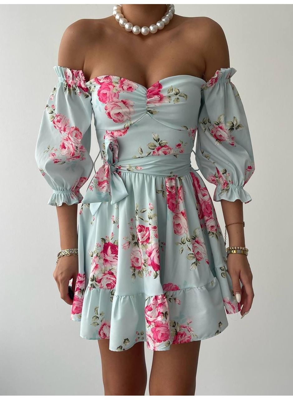 Rucka Belden Bağlamalı Mini Elbise