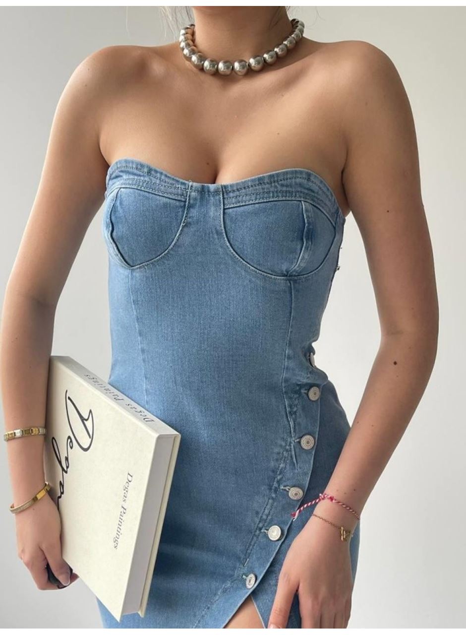 Nerg Düğme Detaylı Elbise