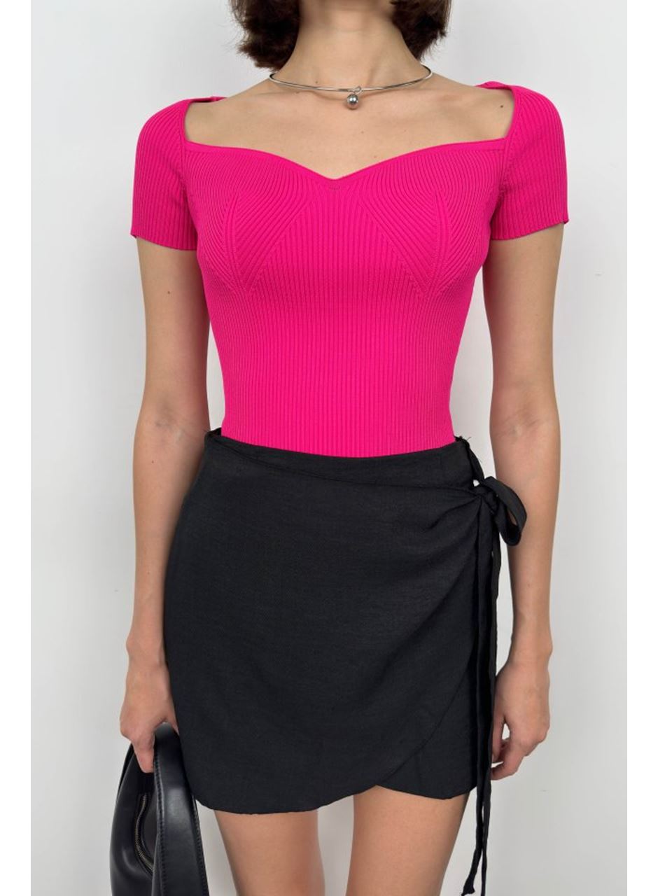 Kare Yaka Triko Bluz