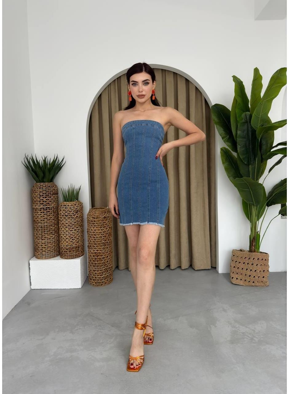 Vinna Straplez Kot Mini Elbise