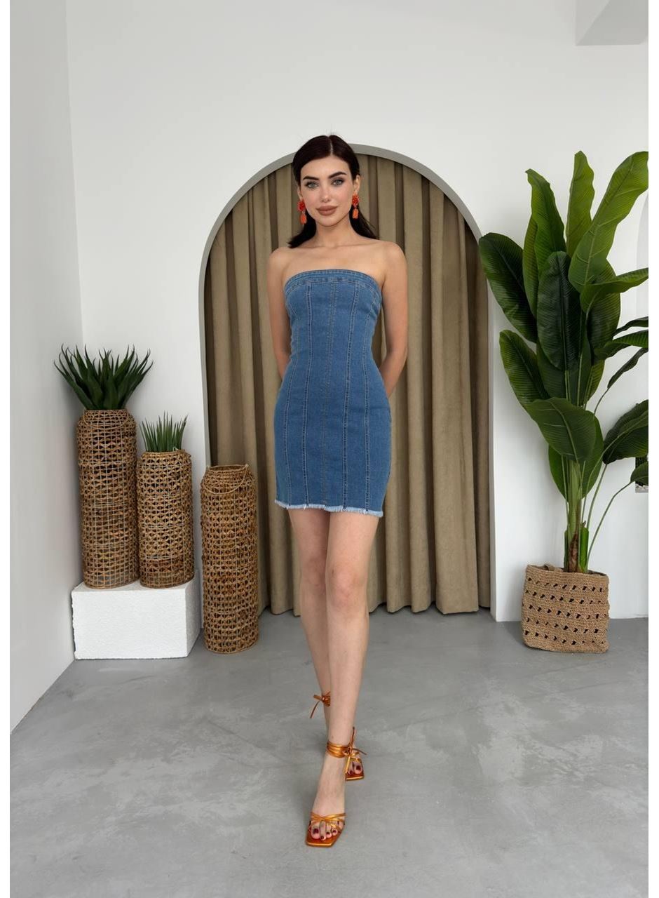 Vinna Straplez Kot Mini Elbise