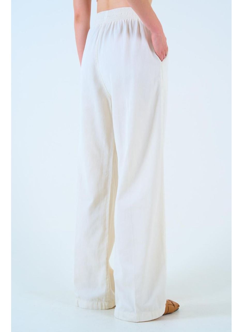 Beli Lastikli Palazo Pantolon - Taş