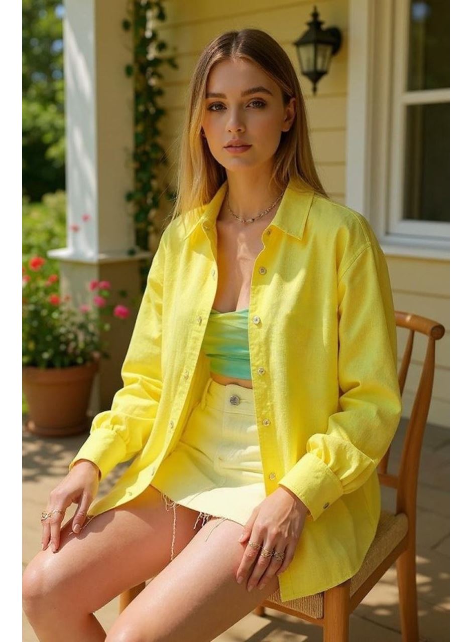Kadın Uzun Kollu Oversize Gömlek