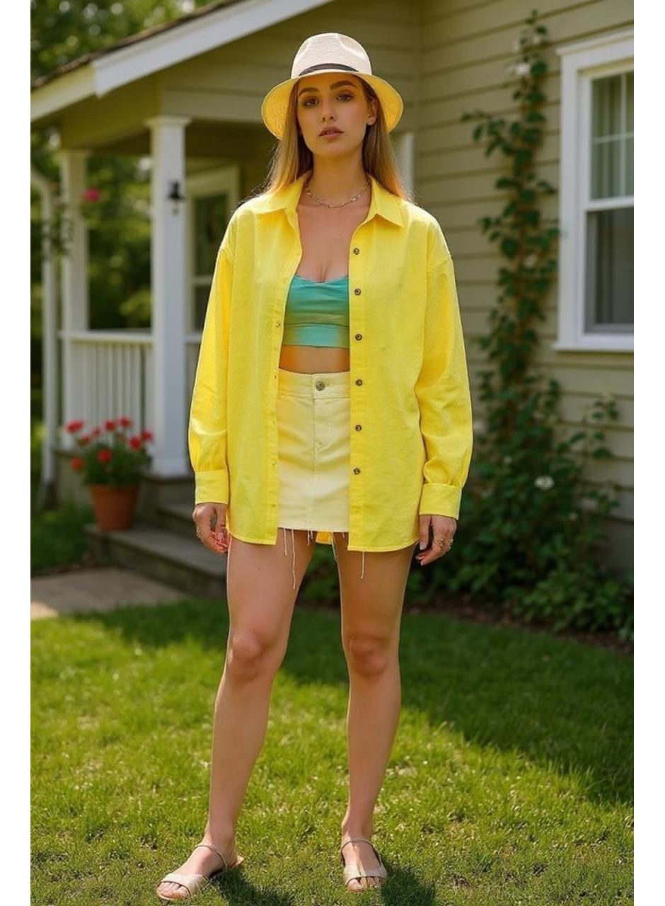 Kadın Uzun Kollu Oversize Gömlek