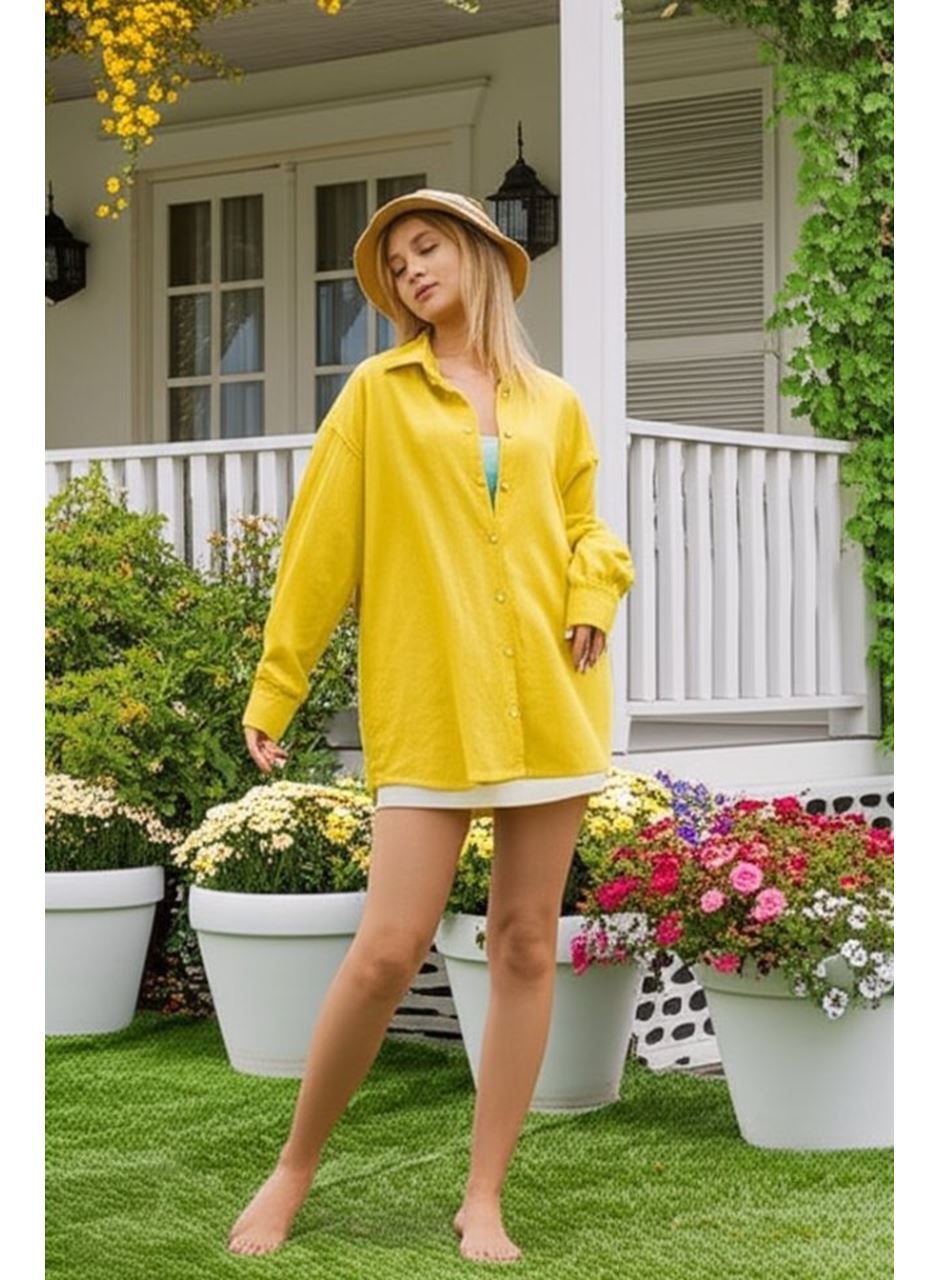 Kadın Uzun Kollu Oversize Gömlek