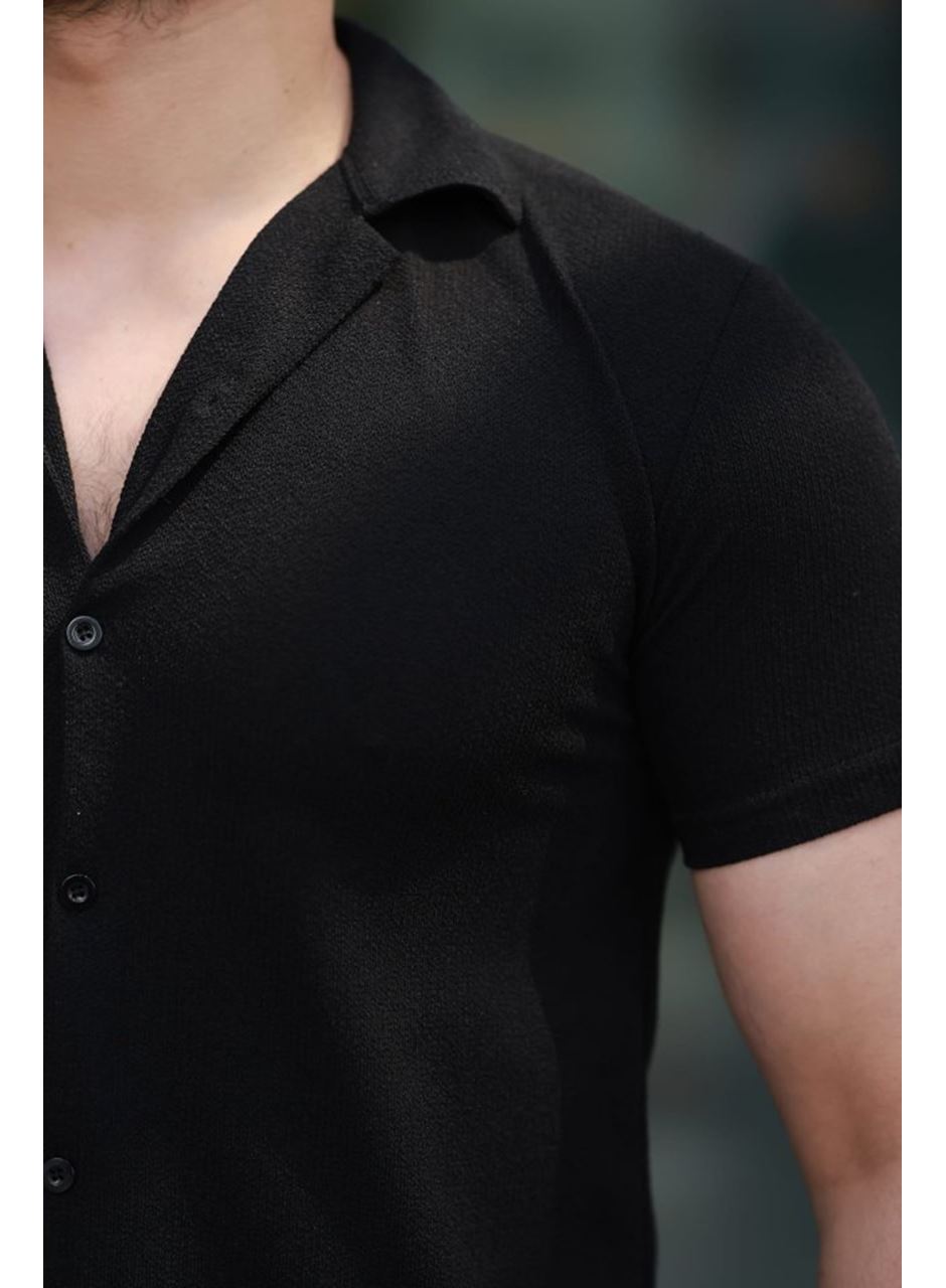 Erkek Kısa Kollu örme Kumaş Pamuklu Gömlek