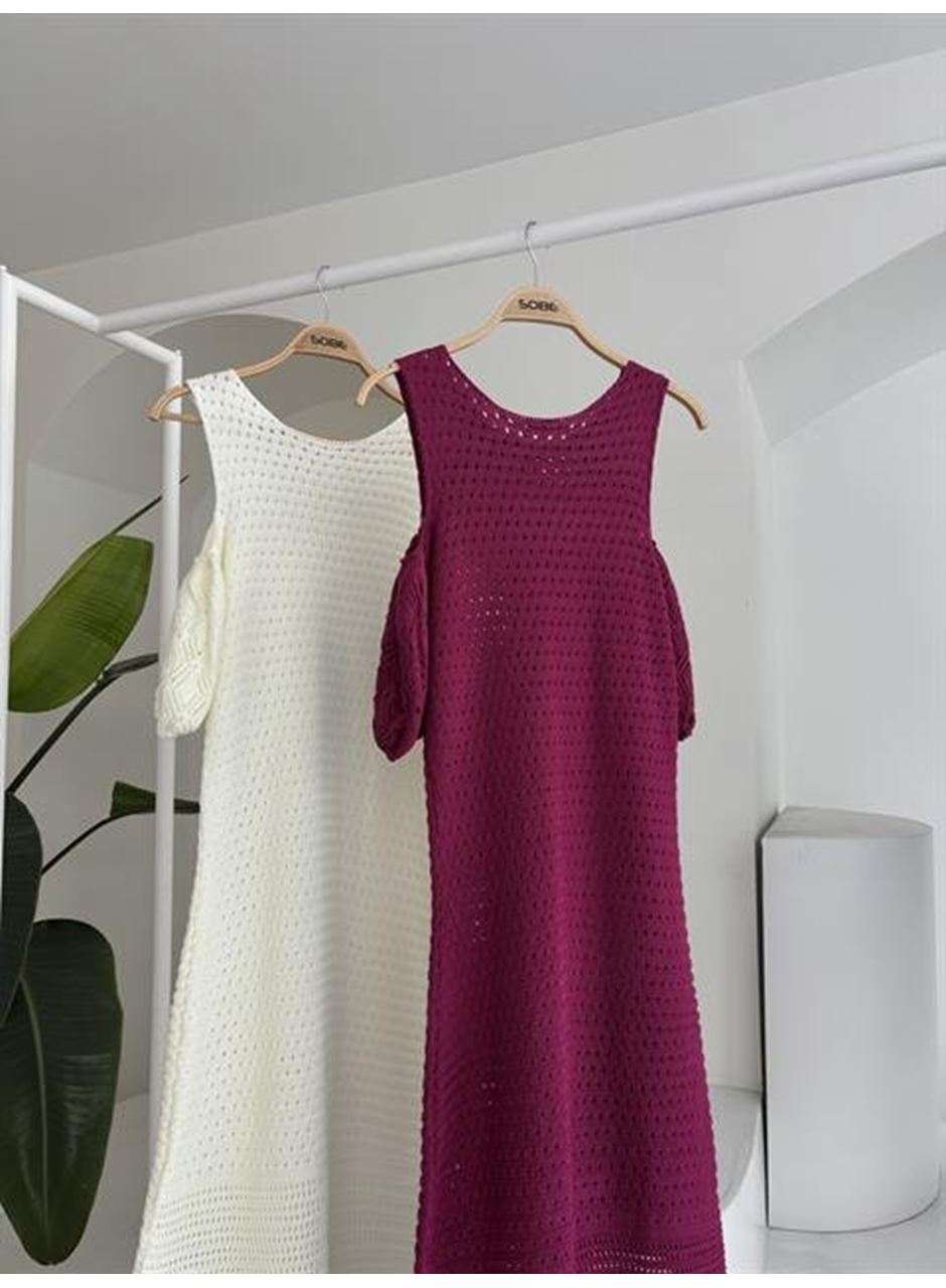 Omuz Detaylı Etek Ücü Püsküllü Triko Elbise 2862