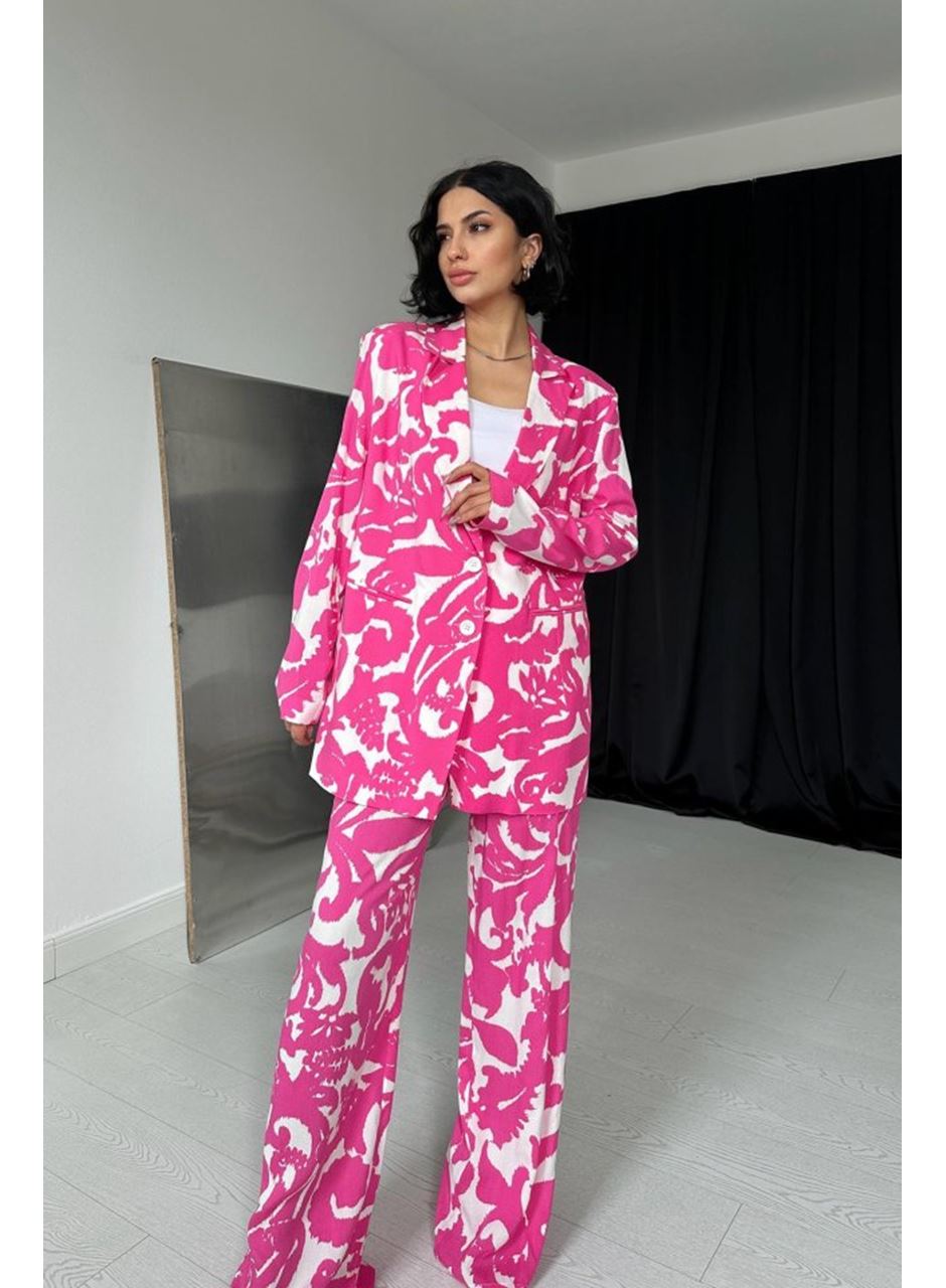 Fuşya Ceket Ve Pantolon Takım