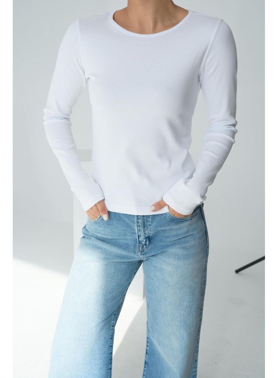 Uzun Kol Örme Body - Beyaz