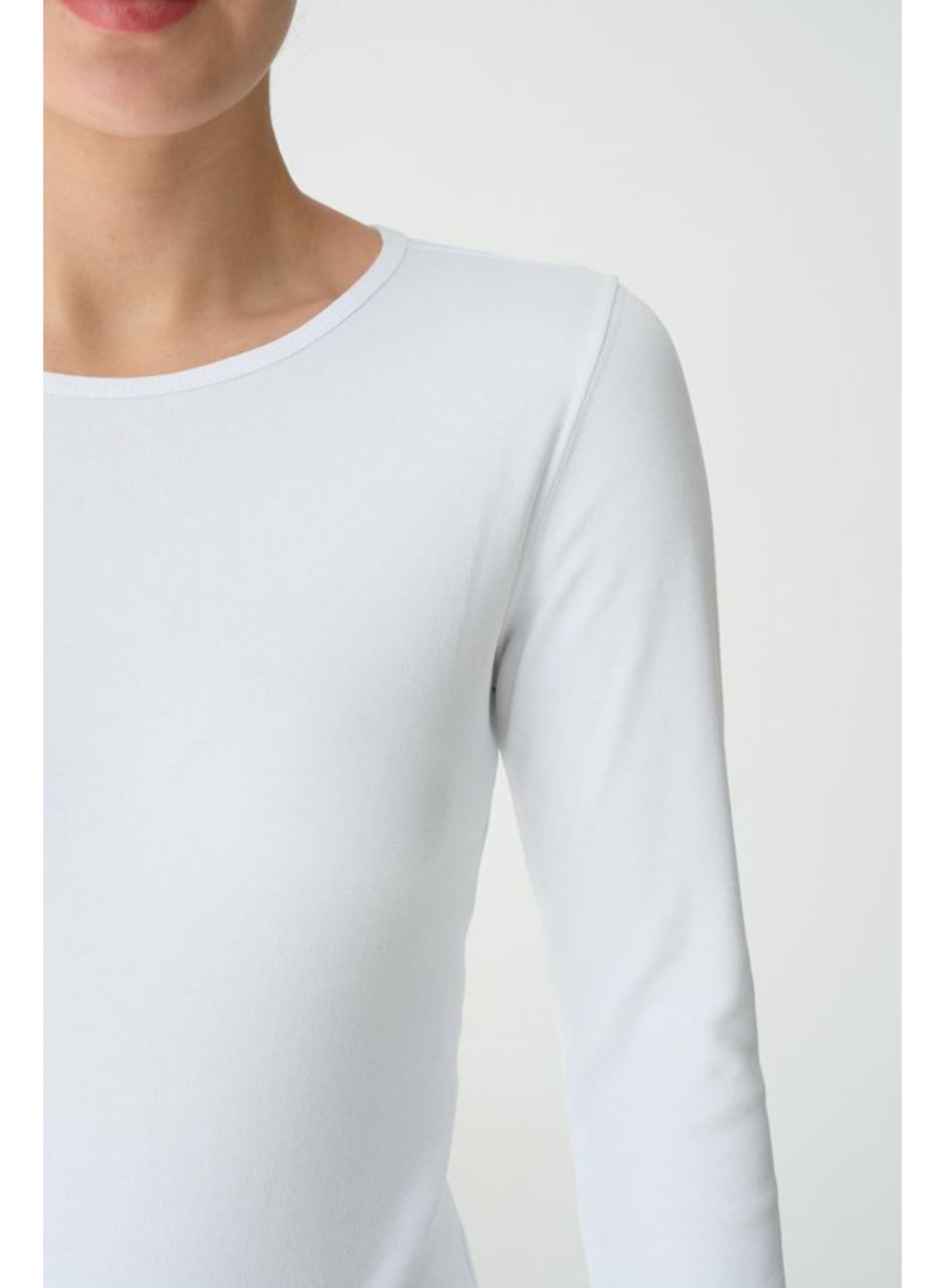 Uzun Kol Örme Body - Beyaz