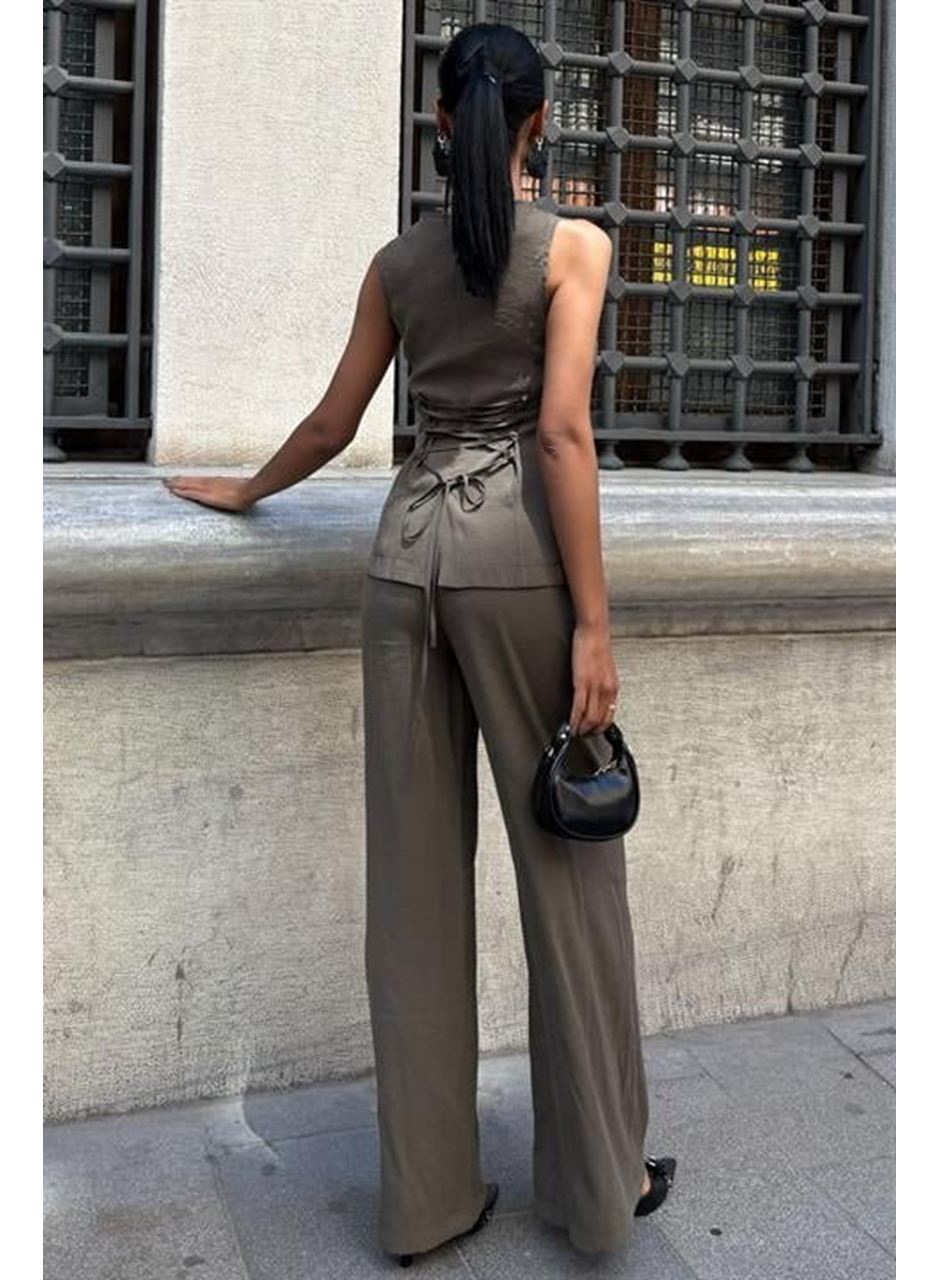 Arkası Bağcıklı Yelek Plazza Pantolon Modal Takım 10202-08