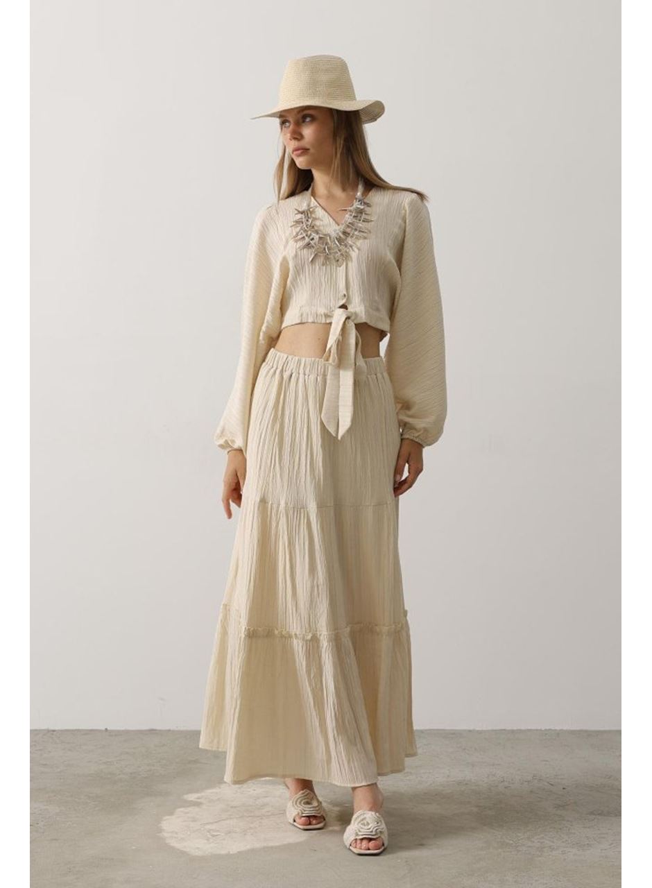 Balon Kollu Etekli Kaş Takım - Taş