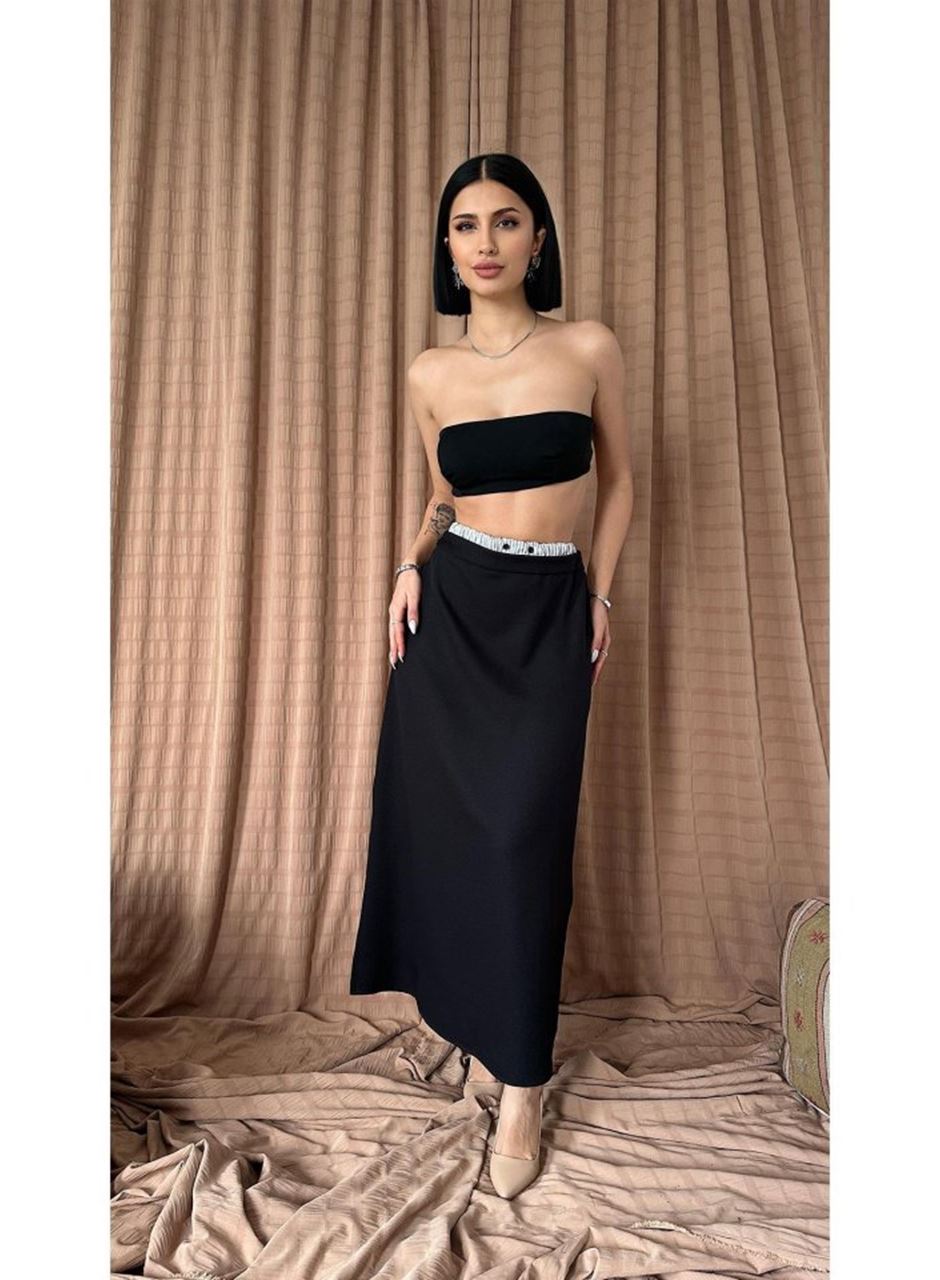 Siyah Beli Lastikli Etek