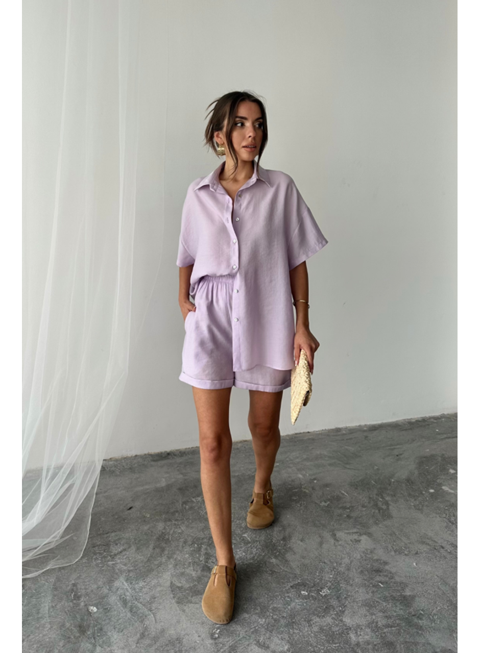 GÖMLEK - ŞORT TAKIM - Lila