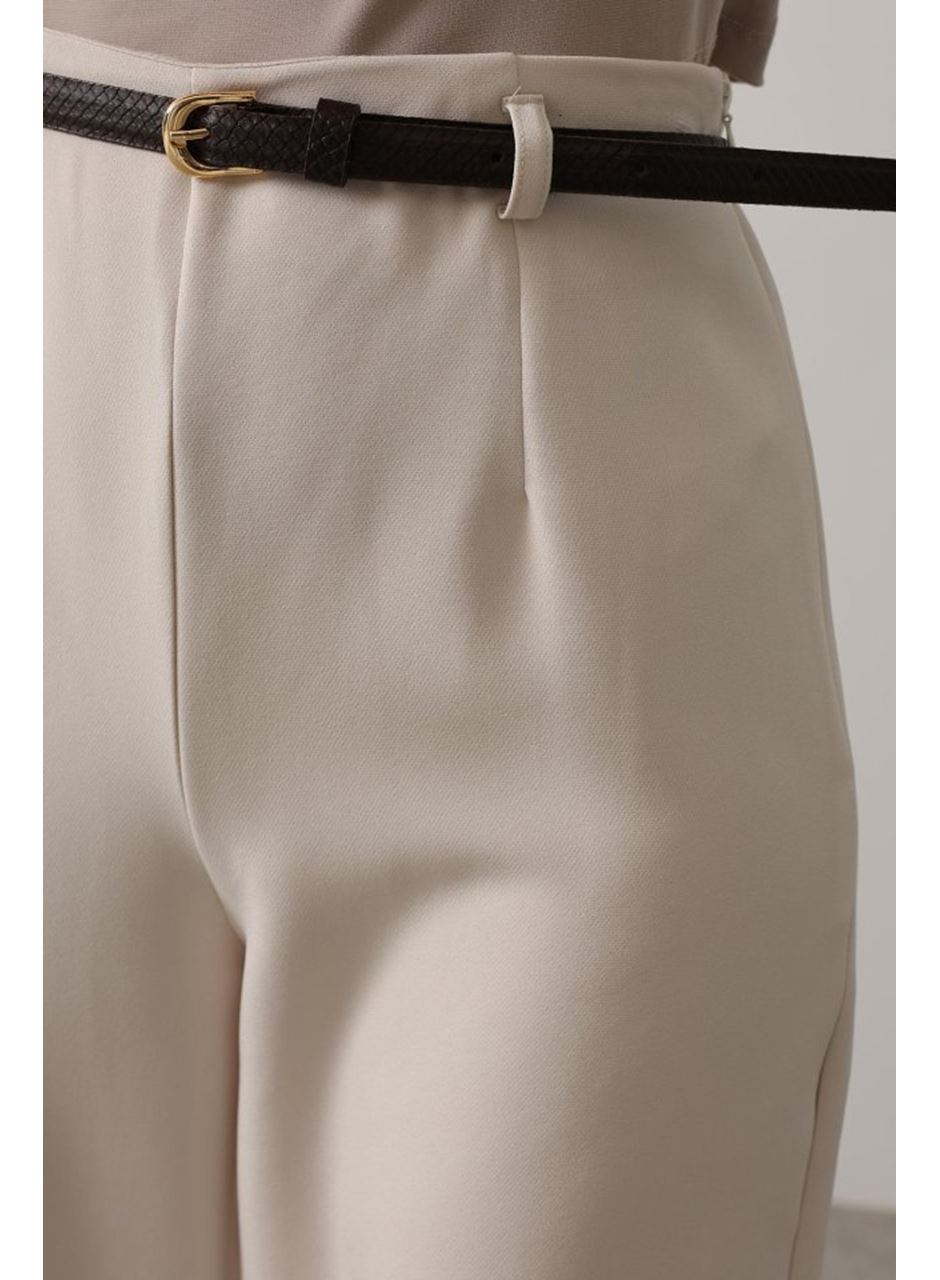 Kemer Pens Detaylı Pantolon - Bej