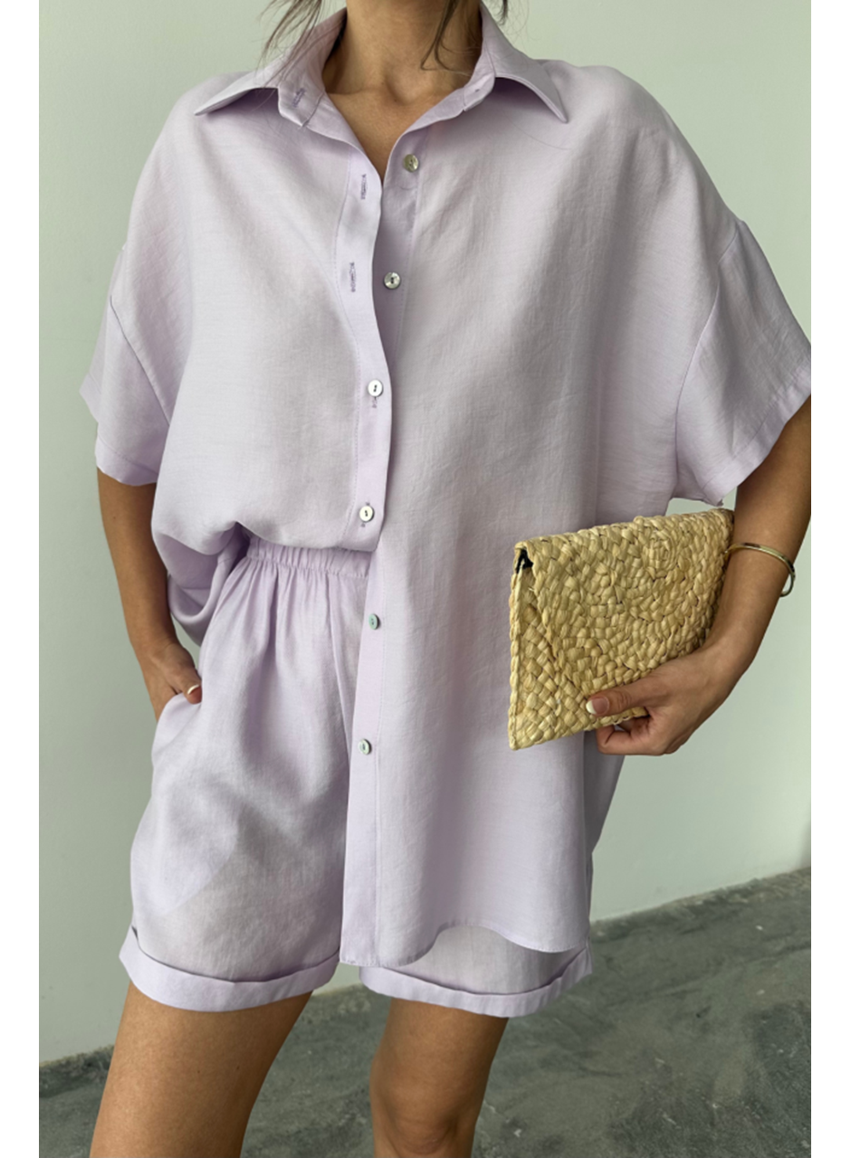 GÖMLEK - ŞORT TAKIM - Lila