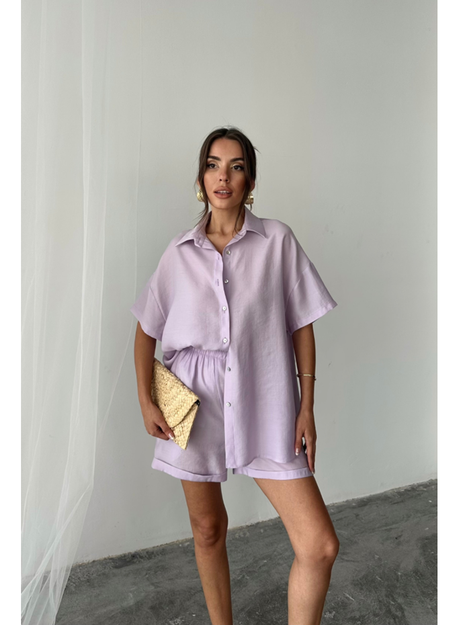 GÖMLEK - ŞORT TAKIM - Lila