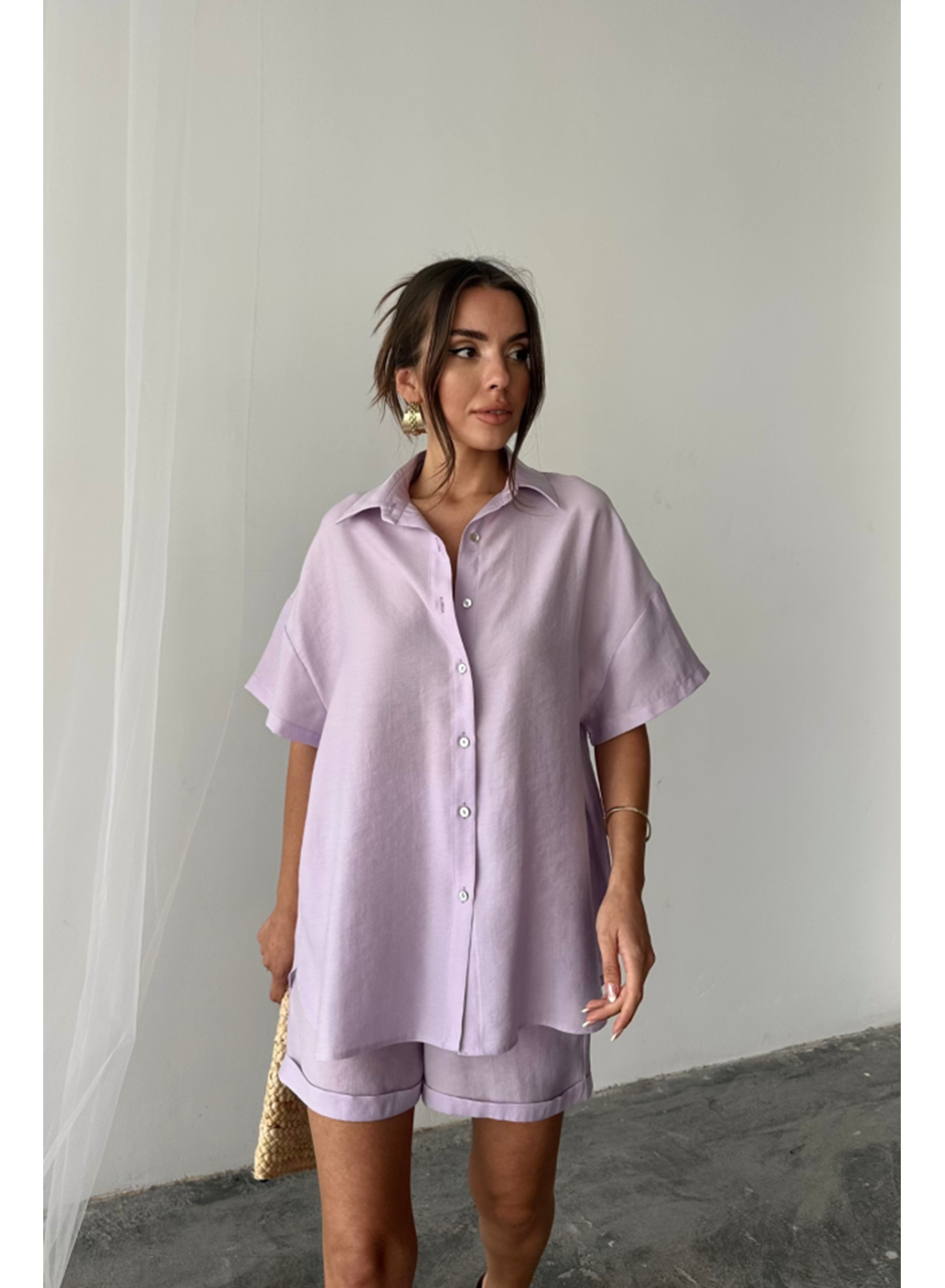 GÖMLEK - ŞORT TAKIM - Lila