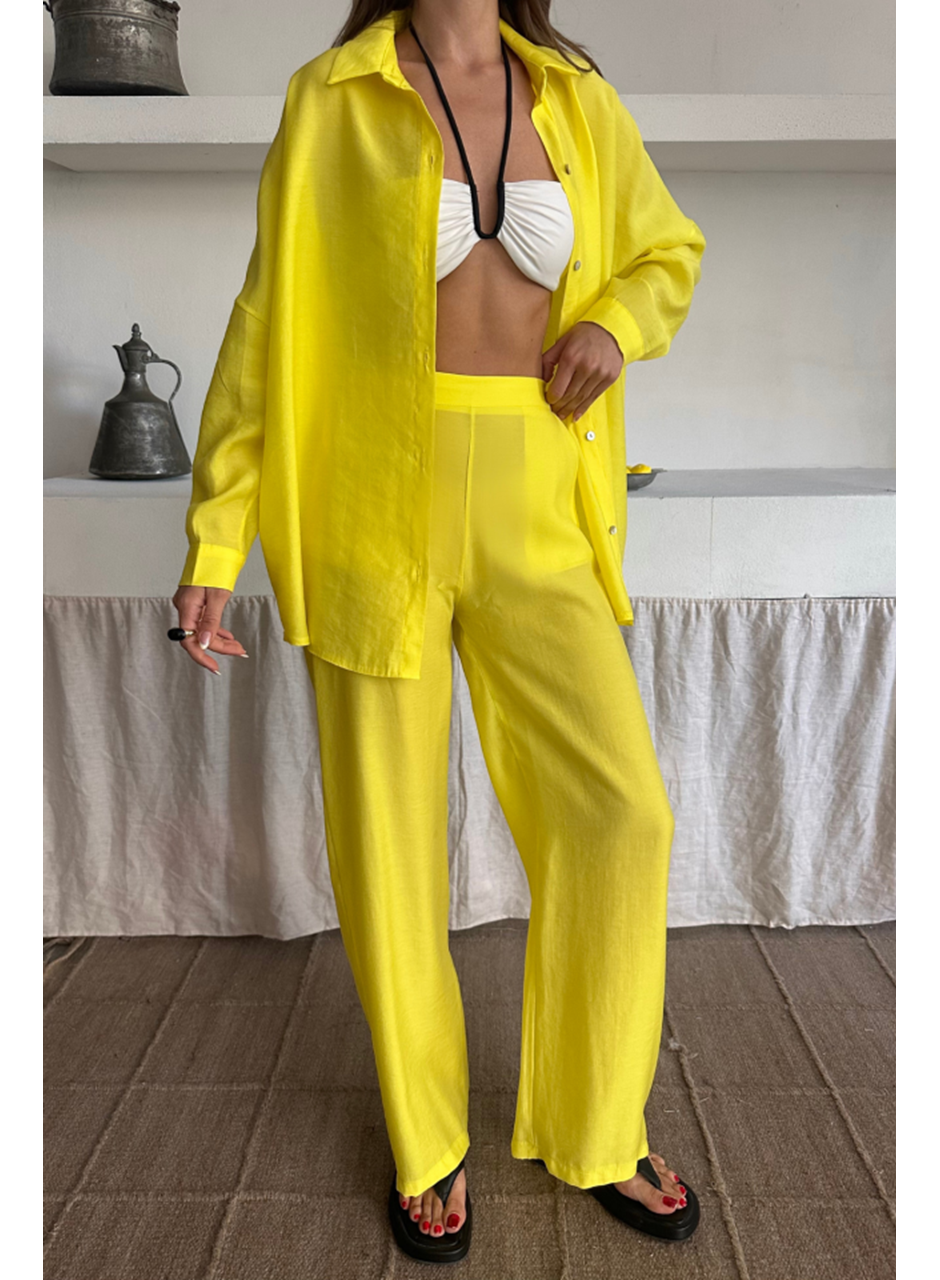 GÖMLEK - PANTOLON TAKIM - Sarı