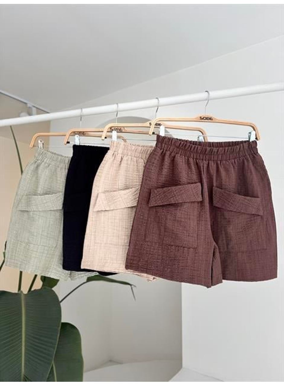 Mini Yelekli Şortlu Keten Takım 10176-08