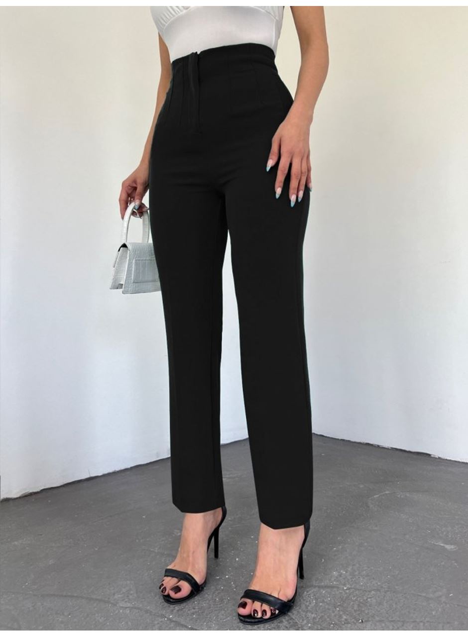 Zra Pileli Havuç Pantolon -Siyah